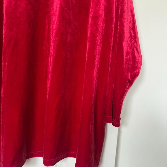 Woman Within Red Velvet Pullover Christmas Holiday Top Blouse Size 2X - Picture 12 of 12